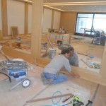 Install Wood base over Finish Wood Floor in Studio